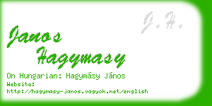 janos hagymasy business card